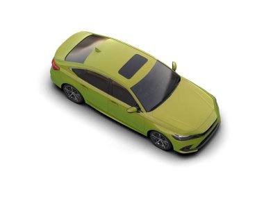 Üç boyutlu illüstrasyon. Modern araba beyaz arkaplanda izole edildi. 