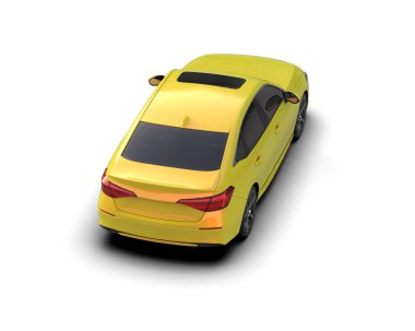 Üç boyutlu illüstrasyon. Modern araba beyaz arkaplanda izole edildi. 