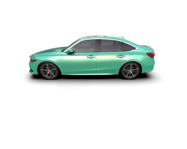 Üç boyutlu illüstrasyon. Modern araba beyaz arkaplanda izole edildi. 