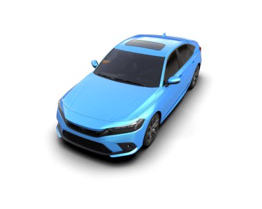 Üç boyutlu illüstrasyon. Modern araba beyaz arkaplanda izole edildi. 