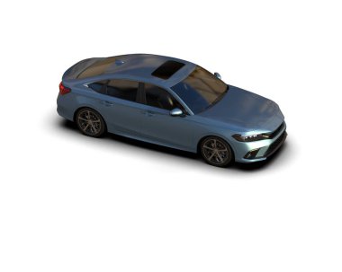 Üç boyutlu illüstrasyon. Modern araba beyaz arkaplanda izole edildi. 