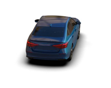 Üç boyutlu illüstrasyon. Modern araba beyaz arkaplanda izole edildi. 