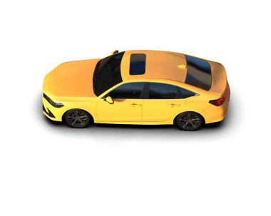 Üç boyutlu illüstrasyon. Modern araba beyaz arkaplanda izole edildi. 