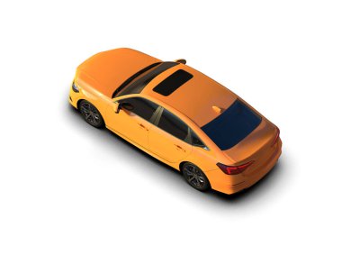 Üç boyutlu illüstrasyon. Modern araba beyaz arkaplanda izole edildi. 