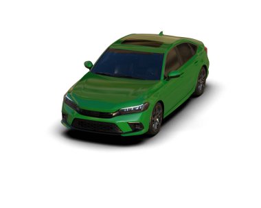 Üç boyutlu illüstrasyon. Modern araba beyaz arkaplanda izole edildi. 