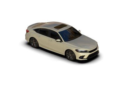 Üç boyutlu illüstrasyon. Modern araba beyaz arkaplanda izole edildi. 