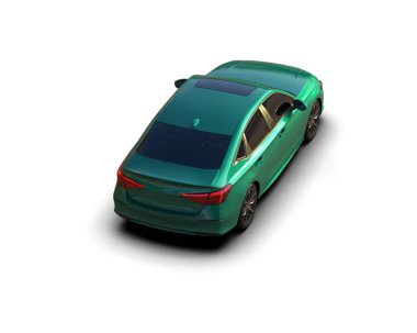 Üç boyutlu illüstrasyon. Modern araba beyaz arkaplanda izole edildi. 