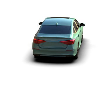 Üç boyutlu illüstrasyon. Modern araba beyaz arkaplanda izole edildi. 