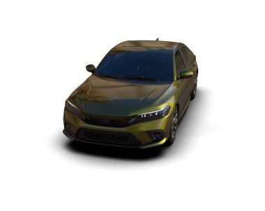 Üç boyutlu illüstrasyon. Modern araba beyaz arkaplanda izole edildi. 