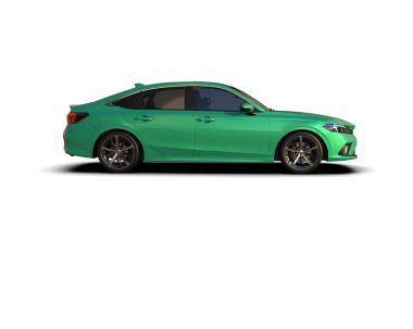 Üç boyutlu illüstrasyon. Modern araba beyaz arkaplanda izole edildi. 