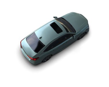 Üç boyutlu illüstrasyon. Modern araba beyaz arkaplanda izole edildi. 