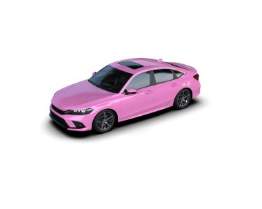 Üç boyutlu illüstrasyon. Modern araba beyaz arkaplanda izole edildi. 