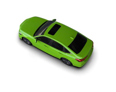 Üç boyutlu illüstrasyon. Modern araba beyaz arkaplanda izole edildi. 