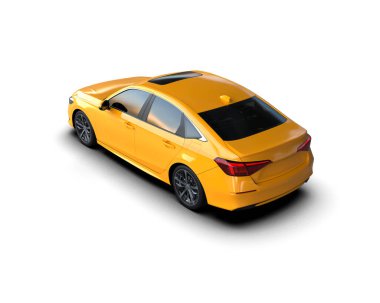 Üç boyutlu illüstrasyon. Modern araba beyaz arkaplanda izole edildi. 