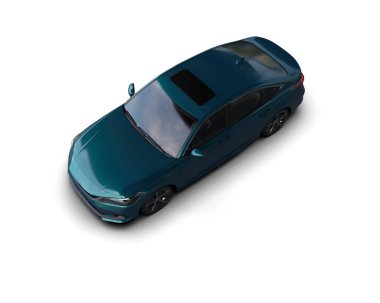 Üç boyutlu illüstrasyon. Modern araba beyaz arkaplanda izole edildi. 