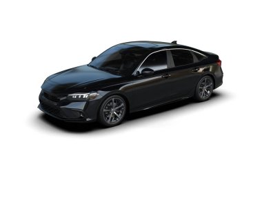 Üç boyutlu illüstrasyon. Modern araba beyaz arkaplanda izole edildi. 