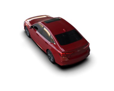 Üç boyutlu illüstrasyon. Modern araba beyaz arkaplanda izole edildi. 