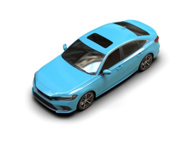 Üç boyutlu illüstrasyon. Modern araba beyaz arkaplanda izole edildi. 