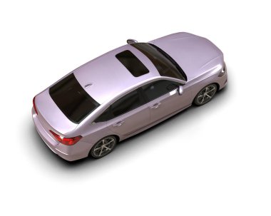 Üç boyutlu illüstrasyon. Modern araba beyaz arkaplanda izole edildi. 