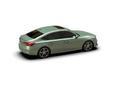 Üç boyutlu illüstrasyon. Modern araba beyaz arkaplanda izole edildi. 