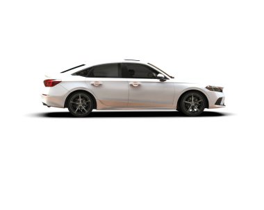 Üç boyutlu illüstrasyon. Modern araba beyaz arkaplanda izole edildi. 