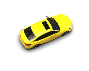 Üç boyutlu illüstrasyon. Modern araba beyaz arkaplanda izole edildi. 