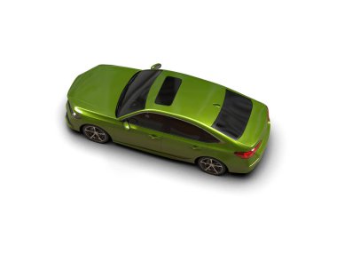 Üç boyutlu illüstrasyon. Modern araba beyaz arkaplanda izole edildi. 