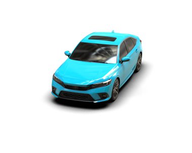 Üç boyutlu illüstrasyon. Modern araba beyaz arkaplanda izole edildi. 