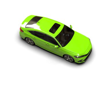 Üç boyutlu illüstrasyon. Modern araba beyaz arkaplanda izole edildi. 