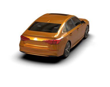 Üç boyutlu illüstrasyon. Modern araba beyaz arkaplanda izole edildi. 