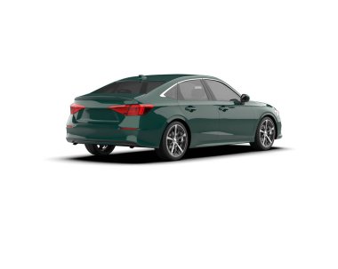 Üç boyutlu illüstrasyon. Modern araba beyaz arkaplanda izole edildi. 