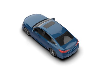 Üç boyutlu illüstrasyon. Modern araba beyaz arkaplanda izole edildi. 