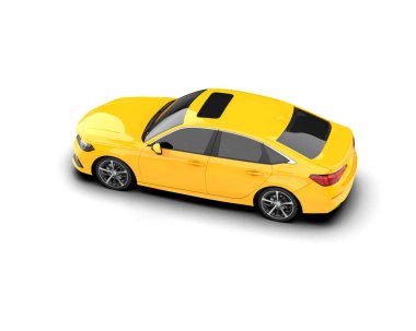 Üç boyutlu illüstrasyon. Modern araba beyaz arkaplanda izole edildi. 