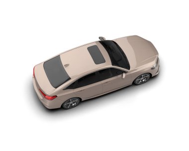 Üç boyutlu illüstrasyon. Modern araba beyaz arkaplanda izole edildi. 