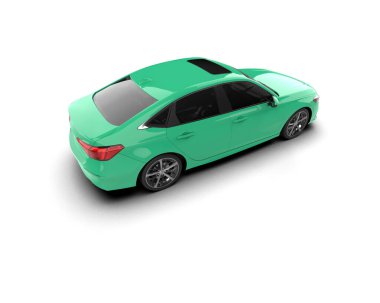 Üç boyutlu illüstrasyon. Modern araba beyaz arkaplanda izole edildi. 