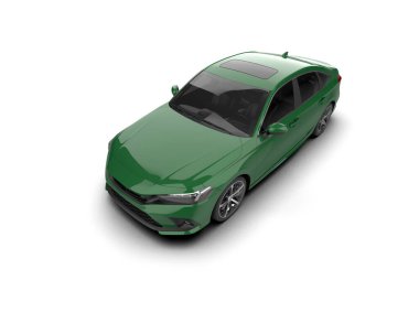 Üç boyutlu illüstrasyon. Modern araba beyaz arkaplanda izole edildi. 