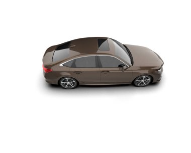 Üç boyutlu illüstrasyon. Modern araba beyaz arkaplanda izole edildi. 