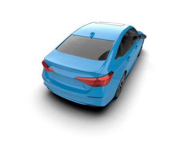 Üç boyutlu illüstrasyon. Modern araba beyaz arkaplanda izole edildi. 