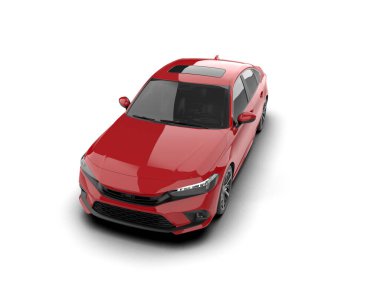 Üç boyutlu illüstrasyon. Modern araba beyaz arkaplanda izole edildi. 