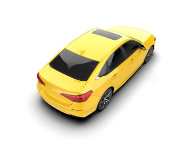 Üç boyutlu illüstrasyon. Modern araba beyaz arkaplanda izole edildi. 