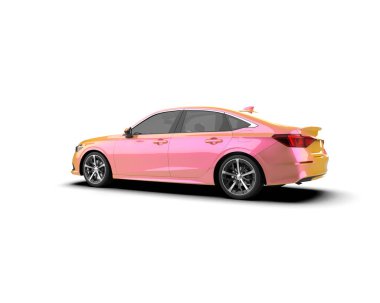 Üç boyutlu illüstrasyon. Modern araba beyaz arkaplanda izole edildi. 