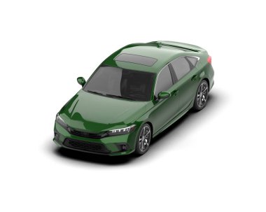 Üç boyutlu illüstrasyon. Modern araba beyaz arkaplanda izole edildi. 