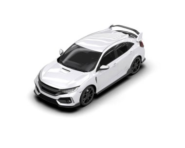 Üç boyutlu illüstrasyon. Modern araba beyaz arkaplanda izole edildi. 