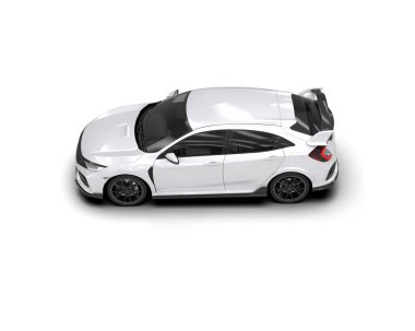 Üç boyutlu illüstrasyon. Modern araba beyaz arkaplanda izole edildi. 