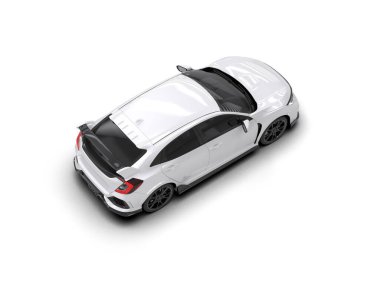 Üç boyutlu illüstrasyon. Modern araba beyaz arkaplanda izole edildi. 