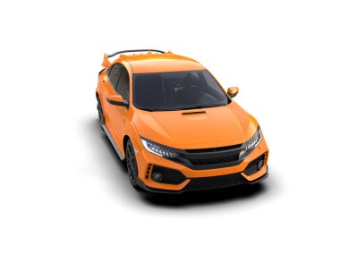 Üç boyutlu illüstrasyon. Modern araba beyaz arkaplanda izole edildi. 