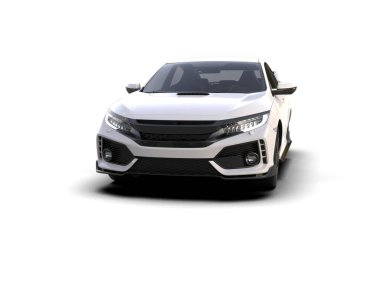 Üç boyutlu illüstrasyon. Modern araba beyaz arkaplanda izole edildi. 