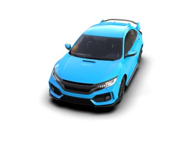 Üç boyutlu illüstrasyon. Modern araba beyaz arkaplanda izole edildi. 