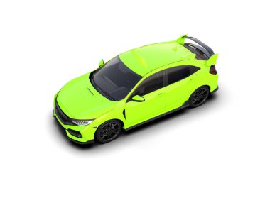 Üç boyutlu illüstrasyon. Modern araba beyaz arkaplanda izole edildi. 