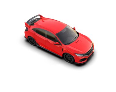 Üç boyutlu illüstrasyon. Modern araba beyaz arkaplanda izole edildi. 